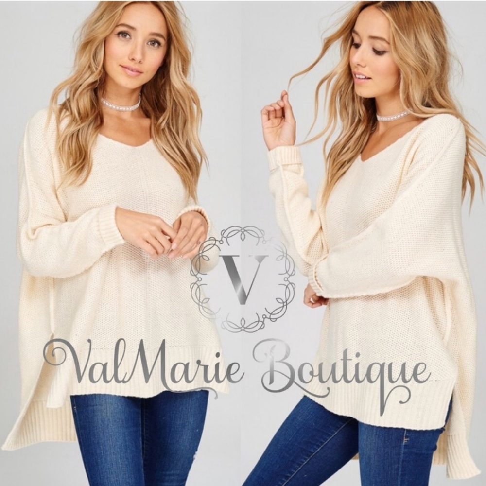 Oversized hi-lo tunic sweater